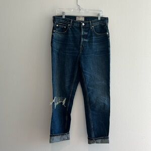 Everlane The Cheeky Jean High Rise Size 30 Crop‎ Distressed Cotton